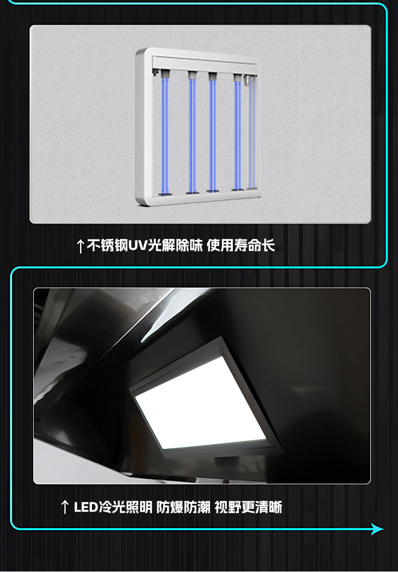 中吉藍(lán)煙罩式油煙凈化一體機特點